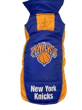 Pets first dog / cat Knicks Puffer Jacket - Blue/Orange